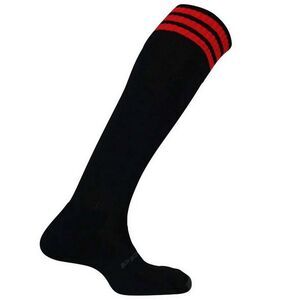 Mitre Childrens/Kids Mercury 3 Stripes Socks / Black/Scarlet